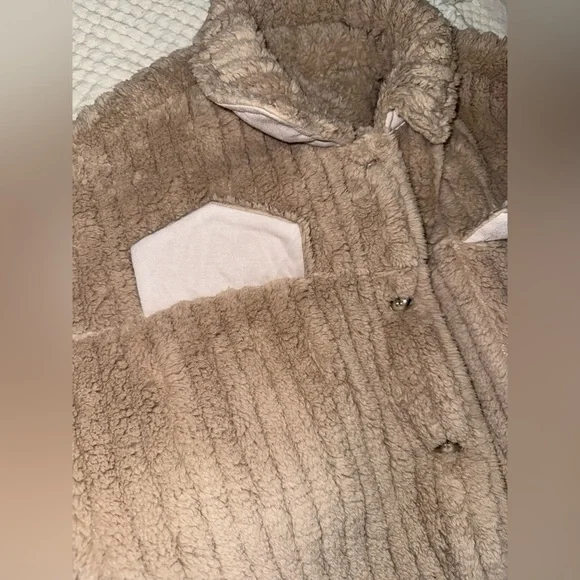HALARA Women’s Long Sleeve Casual Sherpa Jacket in Cream NWT - Size Large - Picture 10 of 15